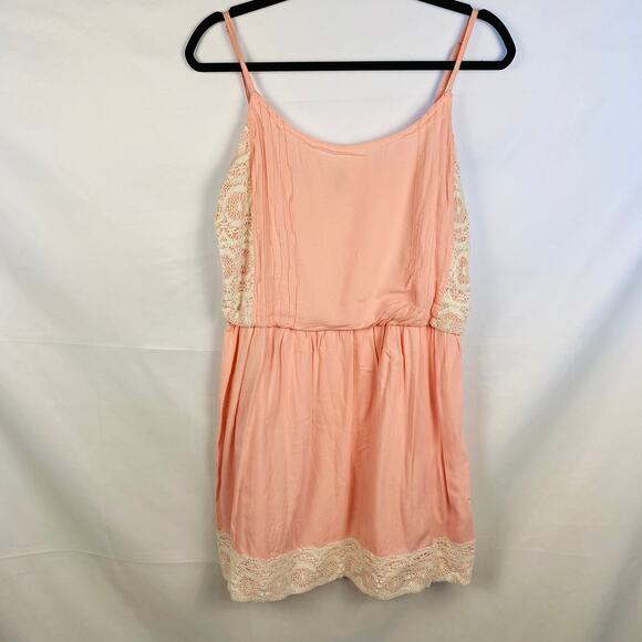 NAF NAF Dresses & Skirts - Naf Naf Light Pink Mini Dress Lace Overlay